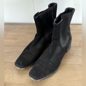 Jil Sander Charcoal Gray Suede Chelsea Boot - Sz 8.5